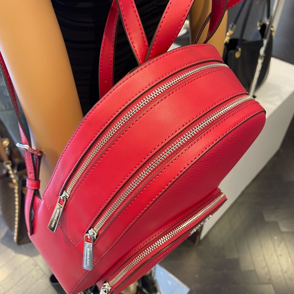 MICHAEL KORS Jaycee Md Zip Pocket Pebbled Leather Backpack
Dark Raspberry 
NWT - Picture 12 of 16